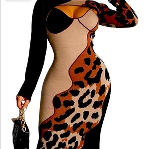 Beautiful 2 piece cheetah print form fitting dress